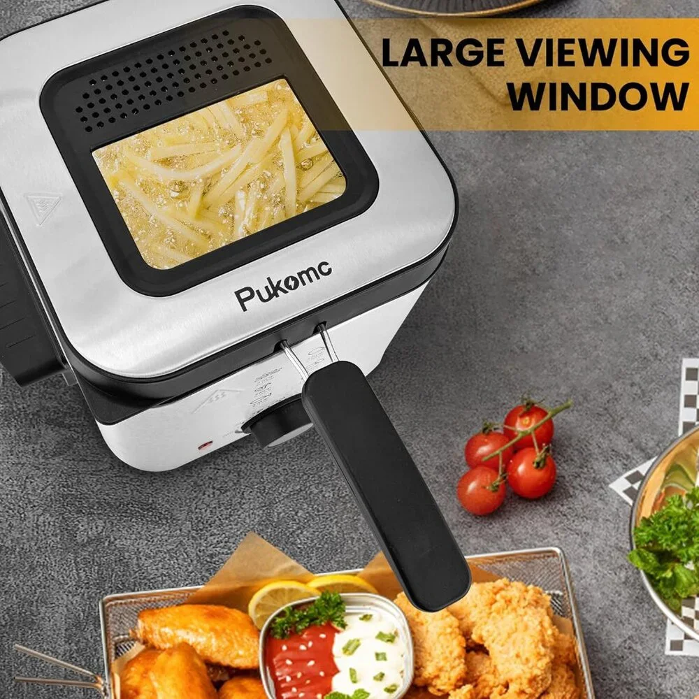 Deep Fryer 1.5L Cool Touch with Basket Nonstick Removable Lid